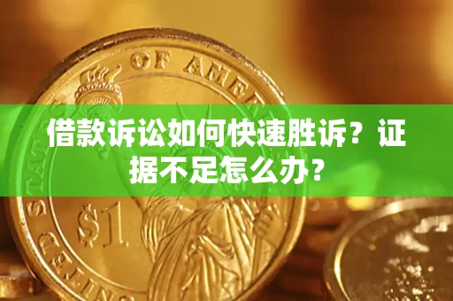 武汉借款诉讼如何快速胜诉？证据不足怎么办？