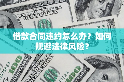 武汉借款合同违约怎么办？如何规避法律风险？